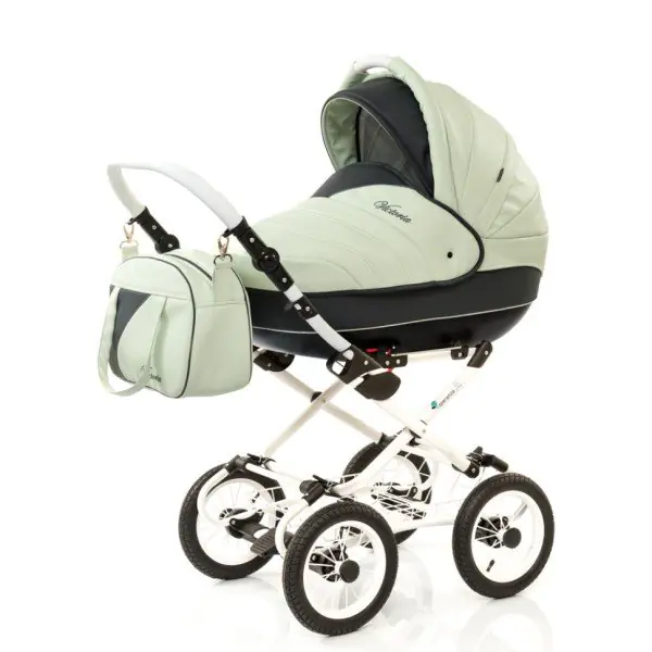 Детская коляска Esperanza Victoria Leatherette кожа 3 в 1 Цвет рамы - Черная поворотная фото 14