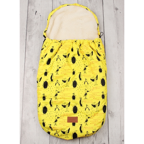Универсальный меховой конверт AmaroBaby Little Traveller Пингвины 145х45 см