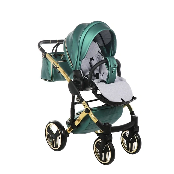 Детская коляска Junama Fluo Line V2 3 в 1 на золотой раме фото 15