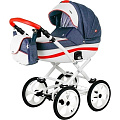 Детская коляска BeBe-Mobile Ines R 3 в 1, ткань+эко-кожа (R1 (Red-Navy-Blue)
						
					) — Фото
