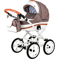 Детская коляска BeBe-Mobile Ines R 3 в 1, ткань+эко-кожа (R4 (Chocco-White)
						
					) — Фото