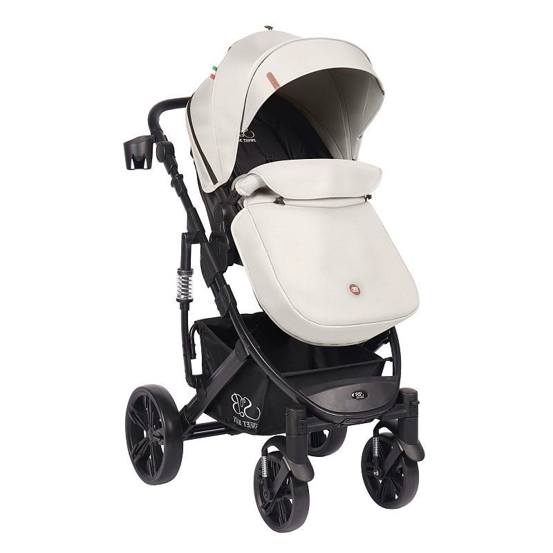 Детская коляска-трансформер Sweet Baby Comfort 2 в 1 на черной раме фото 9