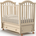 Детская кроватка Nuovita Perla swing, продольный маятник (Слоновая Кость) — Фото