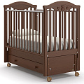 Детская кроватка Nuovita Lusso swing, продольный маятник (Орех) — Фото